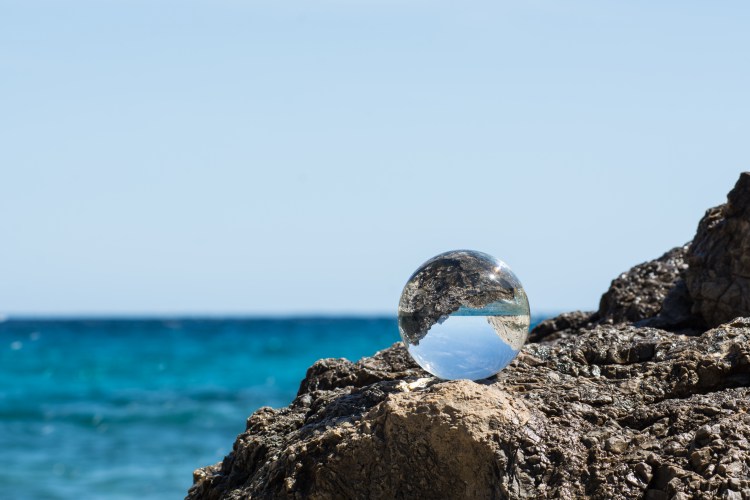Glassball  at Mediterranean  Sea
